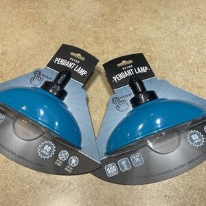 Retro Battery Operated Plastic Wall‎ Sconces Set of 2 Green  Lampshade 0589